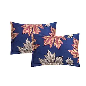 Urban Magic Leaf Cushions & Pillows Cover (Pack of 2, 44 cm*66 cm, Blue)