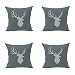 Produktbild Nunbee 4 Stück Kissenbezug Weihnachtsdeko bettwäsche Dekorative Akzente Setzen Fall Sofa zierkissen Hirsch Elch Weihnachtsmann Nikolaustag Glocke Elf Rentier Rudolph, Hirsch 6 45 * 45cm