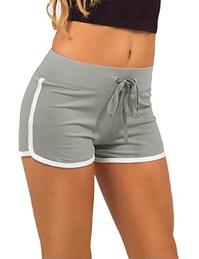 CRAVOG Damen Baumwolle Shorts Hot Pants Sporthose Strand Running Gym Yoga Shorts Hosen
