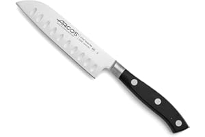 Arcos Serie Riviera - Cuchillo Santoku Cuchillo Asiático - Hoja de Acero Inoxidable Forjado NITRUM 140 mm - Mango de Polyoxymethylene (POM) Color Negro