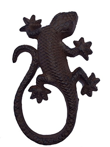 Dekofigur "Gecko" aus Gusseisen, außergewöhnliche Dekoration für Haus und Garten