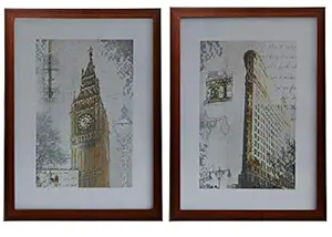 LYONIC Synthetic Wood Basics Photo Frame with Hanging Hooks,(8