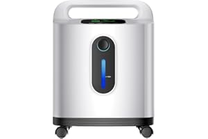 Concentrador de oxígeno ALLNIS, 1-8 litros ajustable 90% ± 3% diseño portátil de mano para casa y viajes (rueda universal, manual en español)