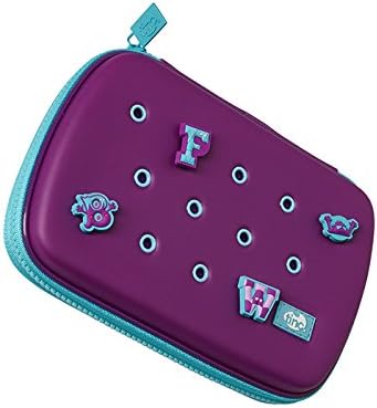 Tinc BUDS Hardtop Pencil Case with holes for collectable BUDS characters. Personalise you pencil case - Purple (Blue Zip)