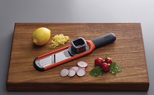 Joseph Joseph 20048 Handi-Grate 2-in-1 Mini-Reibe und -Hobel Edelstahl, 29 x 6,5 x 4,5 cm, orange - 2