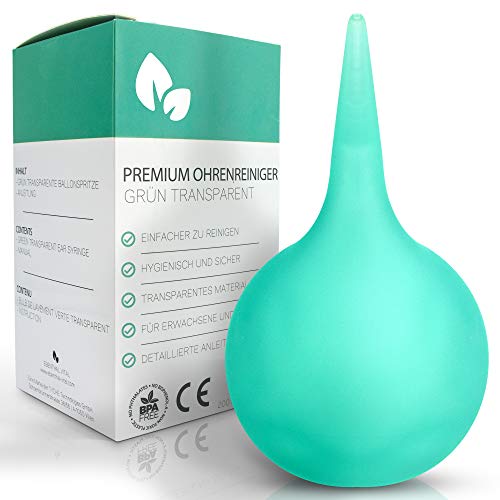 EBENTHAL VITAL ® Ohrenreiniger 200 ml : Ohrenspritze zur sanften Reinigung von Ohrenschmalz durch Ohrenspülung  Durchsichtiges Silikon  Ohrendusche Ohrreiniger Ohrenspritze