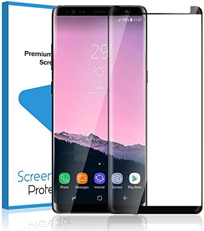 Samsung Note 8 Screen Protector,Vsllcau 3D Curved Tempered Glass, Non Full Coverage, Anti-Scratch, Anti-Fingerprint HD Display Protection Film Screen Protector for Galaxy Note 8 - Black