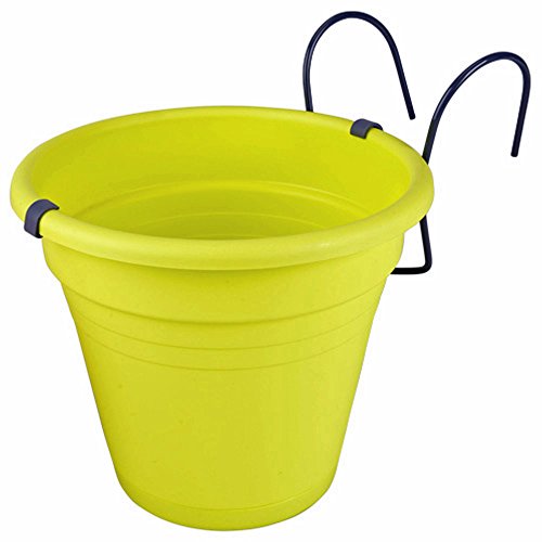2er Set Hängetopf limegreen Blumentopf Kräutertopf aus Kunststoff für Balkon, Zaun und Garten - 3