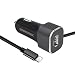 Produktbild ENNOTECH Ennotek Dual USB Auto Ladegerät mit 1 m USB C Kabel (5 V/3 A) für Galaxy S8/S8 Plus/S7/S7 Edge/S6, Google Pixel/Pixel XL, LG G6/G5, Nexus 5X/Nexus 6P, OnePlus 2/3, Huawei P8/P9 und mehr