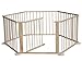 FoxHunter Portable Baby Child Children Foldable Playpen Play Pen Room Divider Wood Wooden 6 Side Panel Heavy Duty New