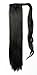 S-noilite® 23" Clip in hair extensions Wrap Around Ponytail Long Straight Hairpiece (23 inches, Natural Black)