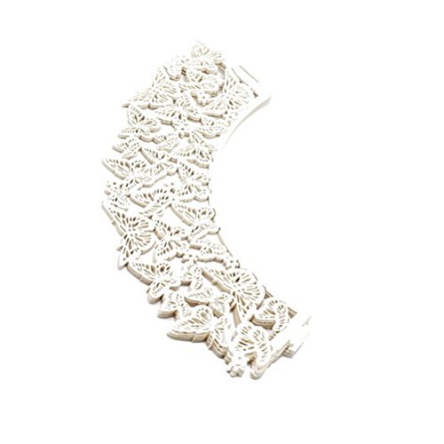 ROSENICE 50 Stück Cup Cake Cupcake Wrappers, Kuchen Pappbecher für Hochzeit Geburtstagsparty – Schmetterling hohlen Muster (weiß) - 3