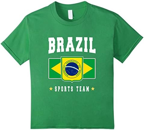 Kids BRAZIL-ian T-shirt Brasil Flag Tee Soccer Football Futbol 8 Grass