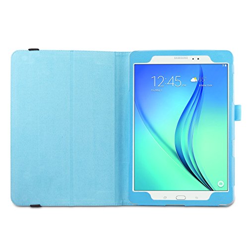 Infiland Samsung Galaxy Tab A 9.7 Hülle Case -Slim Fit Folio PU-lederne dünne Kunstleder Schutzhülle Cover Tasche für Samsung Galaxy Tab A 9.7 T550N/ T555N 24,6 cm (9,7 Zoll) WiFi/LTE Tablet-PC (mit Auto Schlaf / Wach Funktion)(Hellblau) - 4