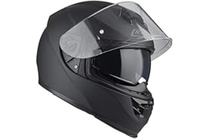 Casco de Moto NZI Eurus 2 Negro Mate - Casco Integral con Visor Solar | Unisex Hombre y Mujer Homologado ECE