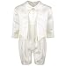 Freshbaffs Baby Boys White Cream Bow Tie Front Button Christening Romper Suit (6-9months, Cream)