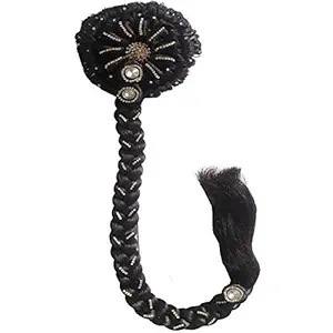 GadinFashion? Wig Juda Choti With Stone Work for Women And Girls, Hair Extension 25-27 Inches Natural Brown