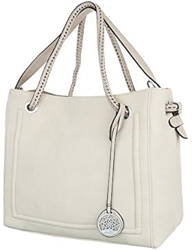 iTal-dEsiGn Damentasche Mittelgroße Schultertasche Used Optik Handtasche Kunstleder TA-1435-2