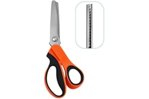 JYC CREATIVE Ciseaux Dentelés, Ciseaux pour Travaux Manuels et Couture, Ciseaux de Différentes Couleurs et Mesures, Acier Inoxydable, Ciseaux à Découper en Tissu, Qualité Professionnelle, (5 mm, Orange)