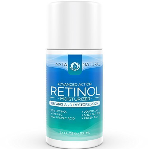 InstaNatural Retinol Cream 2.5% - Moisturizer for Face & Eyes - Night or Day Cream for Deep Wrinkles - Natural Anti Aging Facial Lotion With Vitamin C, Hyaluronic Acid & Organic Jojoba Oil - 3.4 OZ