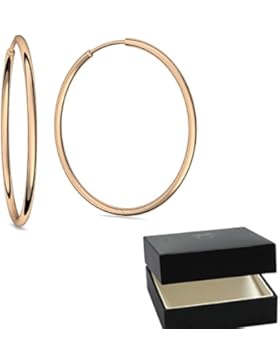 Creolen groß Rosegold hochwertig vergoldet für Damen inkl. Luxusetui + Creole dünn design Roségold vergoldet rose...