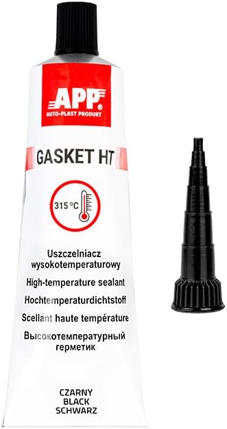 App Gasket HT – Pasta de Juntas Motor | Silicona Alta Temperatura Negra -60°C/+315°C | Masilla refractaria y sellante Resiste