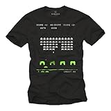 MAKAYA Camiseta Gamer Hombre - Space Invaders