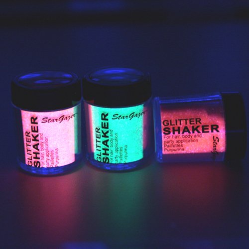 Stargazer UV Neon White Glitter Shaker 6 colours Festival Party Rave 5g - 2