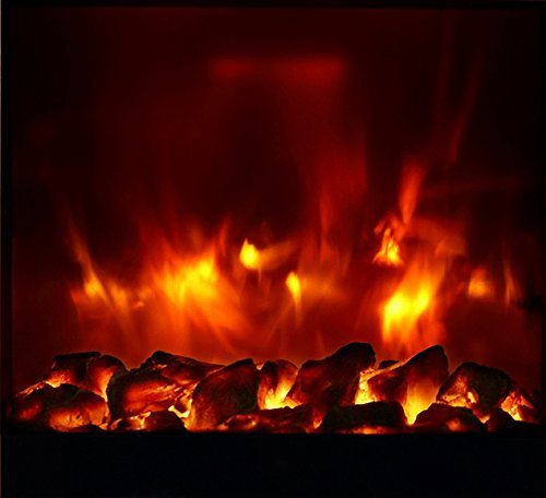 CrownFlame EF63B-B, Farbe schwarz, 12 Zoll tragbare Mini-Kamin-Heizung, umweltfreundliches, effizientes Heizelement, 2000W - 3