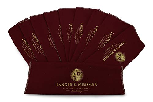 Langer & Messmer tessuto di cotone - per l'ottima cura delle scarpe - set di 10 pezzi (bordeaux)