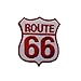 Produktbild Aufnäher / Bügelbild - Route 66 Biker Motorrad - rot - 7,8 x 6,7 cm - Patch Aufbügler Applikationen zum aufbügeln Applikation Patches Flicken