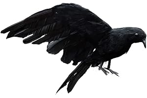 YdseozOA 15cm Halloween Black Crow Realistic Handmade Feathered Crow Home Garden Decorations Birds Raven Party Prop