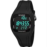 JAYE Men Es Sports Digital Watch-Outdoor Wasserdichte Sportuhr Mit Wecker/Timer, Große Gesicht Military Watch Mit LED-Hintergrundbeleuchtung Laufen Männer-Schwarz, Weiß, Blau,Black