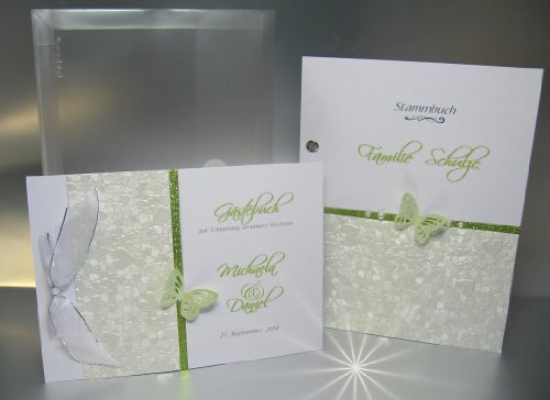 Gästebuch zur Hochzeit + Stammbuch +Tasche im Set 10022 mintgrün