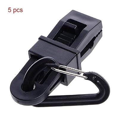 GCDN 5sets Bâche Pinces avec Verrouillage Mousqueton, Sliding-Lock Prise,Anneau en D Haut Force Mousqueton Porte-Clés Pince Crochet pour Randonnée Camping Voyager