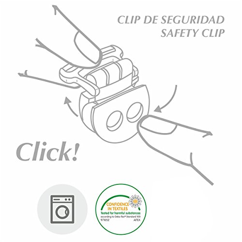 Cambrass 38545 Schnullerkette mit Clip aus Stoff, 2 x 21.5 cm, Stela grau gepunktet - 4