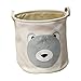 Produktbild Inwagui Groß Aufbewahrungskorb Canvas Stoff Spielzeug Aufbewahrungsbox Faltbarer Rund Wäschekörbe Wäschebox Wäschesammler mit Griffen - Bär