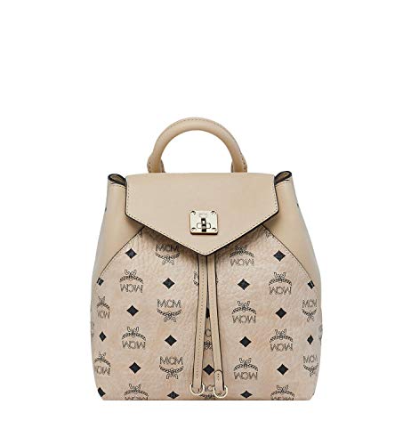 Preisvergleich Produktbild MCM Damen Rucksack Essential Visetos Original SML Beige