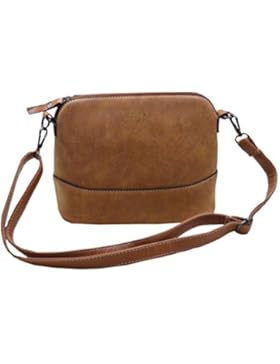 Modische Damen Handtasche, Überschultertasche, Kuriertasche leicht glänzendes Kunstleder, kleine Umhängetasche