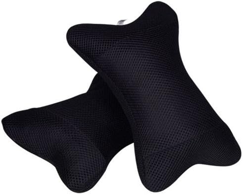 Kasstino Breathable Mesh Car Pillow Auto Neck Head Rest Cushion Headrest Cover Travel Pad (Black)