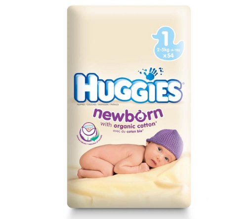 Huggies Newborn Nappies Size 1 (2 To 5 Kg) - 1 Jumbo Pack Containing 54 Nappies
