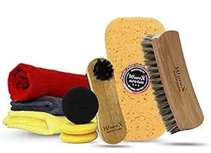 WaveX CCK31- Car Care Kit- Contains Dual Sided Brush, Premium Detailing Brush, Washing Sponge, Microfiber Cloths, Foam Applicators