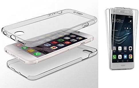 TheTransporter Slim 360 degree Protective Shockproof Front and Back Full Body TPU Silicone Gel Case Cover For New Huawei P9 Clear