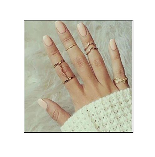 GYJUN Alliances Mode Soirée Bijoux Alliage Femme Bagues pour Première Phalange 1set,Taille Unique Argent