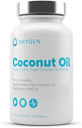 Okygen Coconut Oil 90 Capsules - 100% Natural Supplement to Boost Energy Levels, Immune System &amp; Burn Fat - 90 Servings
