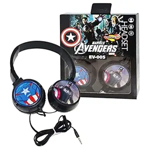 GUDIYA Universal Cartoon Character Wired Over Ear Headphone Microphone, Extra BASS for Gift/Kids/Girls (Superman EV-005)