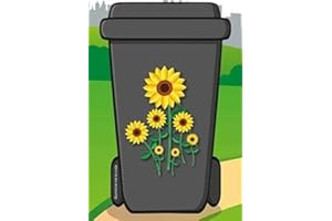 Swan household ® - Multi-Use Wheelie Bin Vinyl Self Adhesive Sticker Kits (Sunflower)