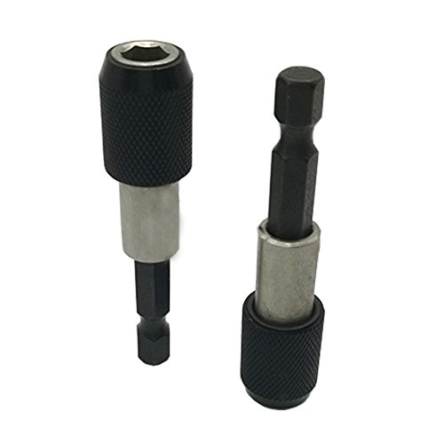 JTENG 2 stck Schnellwechsel Bithalter 1/4″ mit Sechskantschaft und Ringmagnet mit Quick Release Funktion Bithalter für elektrische Bohrmaschine / Schlagschrauber / Schraubendreher Magnetbithalter / Bitaufnahme / 0,25 Zoll / Viertelzoll / Bit Holder - 6