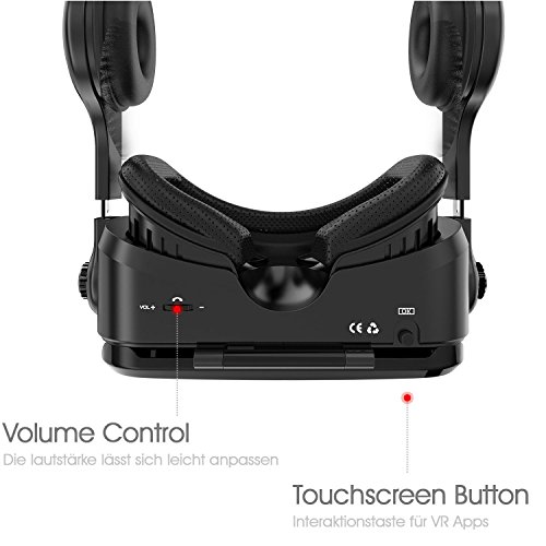 VR-SHARKÂ® X4 - Google Cardboard | Virtual Reality 3D Glasses / Headset / VR Box for all 4.7 - 6.2 inch Smartphones. Compatibel with Android NEXUS / SAMSUNG / LUMIA / LG / MOTO / HTC / HUAWEI / ZTE / Xperia for VR-Games and Videos | With Headphone + 3 years warranty [ FOV 120Â° | white | 410g | PD + FD ]