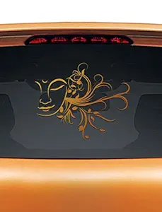 WallDesign Graphics for Cars Plant of Buddha Copper Colour Reflective Stickers